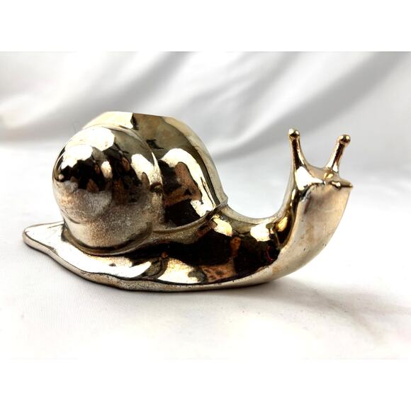 Vintage Other - Mid-Century Modern Gold Tone Snail Candle Holder Vintage Decor MCM